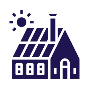 Rooftop solar panel icon