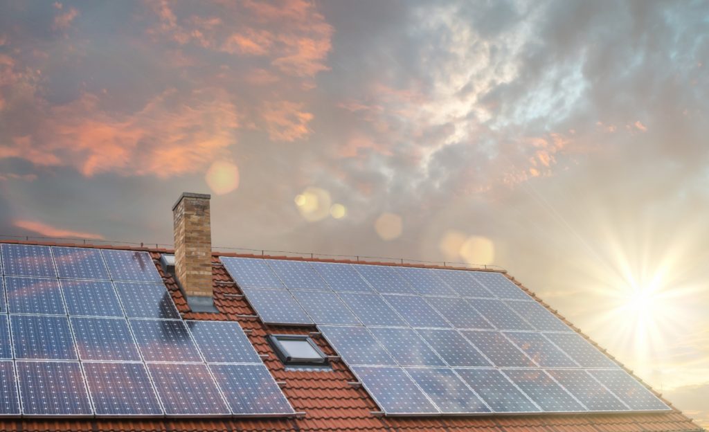 Solar panels on a roof