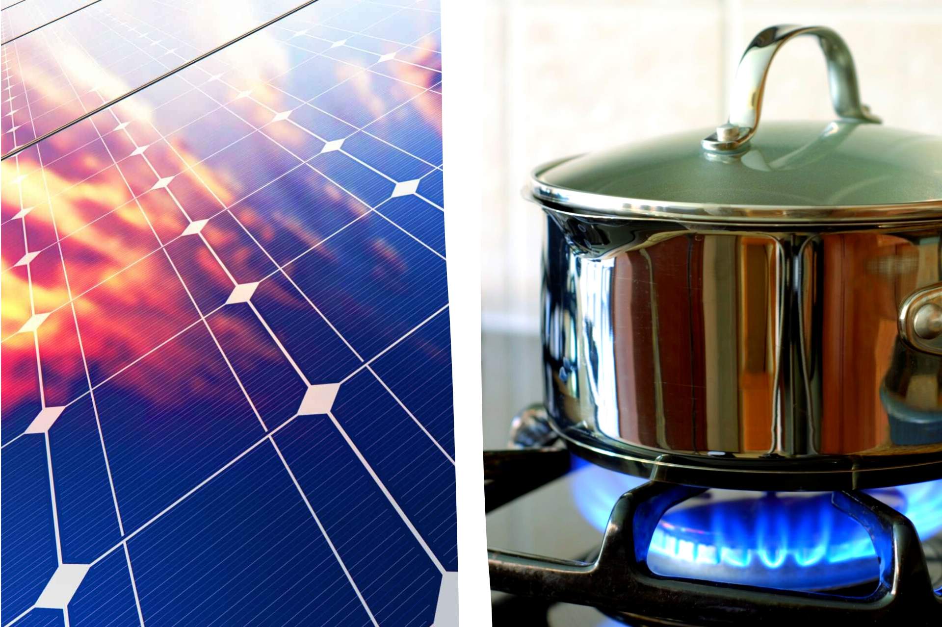 Solar panels and a natural gas burner